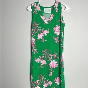 Green Floral Sleeveless Dress